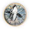 Breaching Orca Whale Vintage Map Art Wall Clock Wooden / White 10 Home Decor