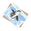 Breaching Orca Whale Watercolor Art Ceramic Photo Tile Home Decor