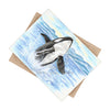 Breaching Orca Whale Watercolor Art Ceramic Photo Tile Home Decor