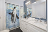 Breaching Orca Whale Watercolor Art Shower Curtain Home Decor