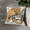 Brown Octopus Art Spun Polyester Square Pillow Case 14 × Home Decor