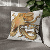 Brown Octopus Art Spun Polyester Square Pillow Case 18 × Home Decor