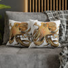 Brown Octopus Art Spun Polyester Square Pillow Case Home Decor