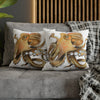 Brown Octopus Art Spun Polyester Square Pillow Case Home Decor