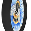 Bumble Bee Blue Flower Watercolor Art Wall Clock Home Decor