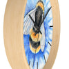 Bumble Bee Blue Flower Watercolor Art Wall Clock Home Decor