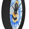 Bumble Bee Blue Flower Watercolor Art Wall Clock Home Decor