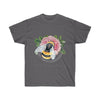 Bumble Bee Pink Peony Vintage Watercolor Art Dark Unisex Ultra Cotton Tee Charcoal / S T-Shirt