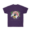 Bumble Bee Pink Peony Vintage Watercolor Art Dark Unisex Ultra Cotton Tee Purple / S T-Shirt