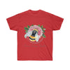 Bumble Bee Pink Peony Vintage Watercolor Art Dark Unisex Ultra Cotton Tee Red / S T-Shirt