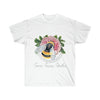 Bumble Bee Pink Peony Vintage Watercolor Art Ultra Cotton Tee White / S T-Shirt