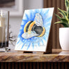 Bumble Bee Watercolor Art Ceramic Photo Tile Home Decor