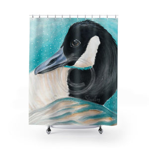 Canada Goose Teal Watercolor Art Shower Curtain 71 X 74 Home Decor