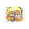 Cheetah Mom And The Cub Ink Art Ceramic Photo Tile Home Decor