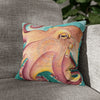 Coconut Octopus Kraken Watercolor Art Spun Polyester Square Pillow Case 14 × Home Decor