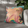 Coconut Octopus Kraken Watercolor Art Spun Polyester Square Pillow Case 18 × Home Decor