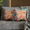 Coconut Octopus Kraken Watercolor Art Spun Polyester Square Pillow Case Home Decor