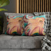 Coconut Octopus Kraken Watercolor Art Spun Polyester Square Pillow Case Home Decor