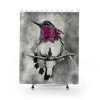 Costas Hummingbird Noir Shower Curtain 71X74 Home Decor