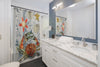 Crab Vintage Map Starfish Nautical Art Shower Curtain Home Decor