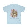Cute Bengal Cat Kitten Pink Splash Watercolor Ink Ultra Cotton Tee Light Blue / S T-Shirt