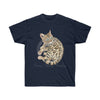 Cute Bengal Cat Kitten Watercolor Art Dark Unisex Ultra Cotton Tee Navy / S T-Shirt