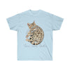 Cute Bengal Cat Kitten Watercolor Ink Ultra Cotton Tee Light Blue / S T-Shirt