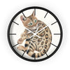 Cute Bengal Kitten Cat Watercolor Ink Art Wall Clock Black / White 10 Home Decor