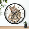 Cute Bengal Kitten Cat Watercolor Ink Art Wall Clock Home Decor