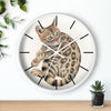 Cute Bengal Kitten Cat Watercolor Ink Art Wall Clock Home Decor