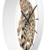 Cute Bengal Kitten Cat Watercolor Ink Art Wall Clock Home Decor