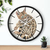 Cute Bengal Kitten Cat Watercolor Ink Art Wall Clock Home Decor