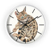 Cute Bengal Kitten Cat Watercolor Ink Art Wall Clock Home Decor