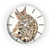 Cute Bengal Kitten Cat Watercolor Ink Art Wall Clock White / 10 Home Decor