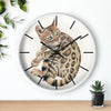 Cute Bengal Kitten Cat Watercolor Ink Art Wall Clock White / Black 10 Home Decor