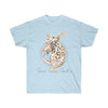 Cute Bengal Stretching Kitten Cat Watercolor Ink Ultra Cotton Tee Light Blue / S T-Shirt