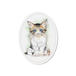Cute Calico Kitten Watercolor Art Die-Cut Magnets 6 × / 1 Pc Home Decor