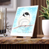 Cute Chickadee Bird Snow Watercolor Art Ceramic Photo Tile 6 × 8 / Matte Home Decor