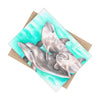 Cute Dolphins Family Pod Watercolor Teal Ink Art Ceramic Photo Tile Home Decor