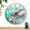 Cute Dolphins Family Watercolor Art Wall Clock Home Decor
