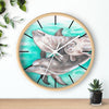 Cute Dolphins Family Watercolor Art Wall Clock Home Decor
