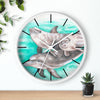 Cute Dolphins Family Watercolor Art Wall Clock Home Decor
