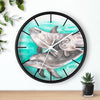 Cute Dolphins Family Watercolor Art Wall Clock Home Decor