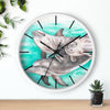 Cute Dolphins Family Watercolor Art Wall Clock Home Decor