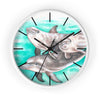 Cute Dolphins Family Watercolor Art Wall Clock White / Black 10 Home Decor
