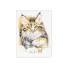 Cute Maine Coon Cat Kitten Calico Watercolor Art Ceramic Photo Tile Home Decor