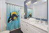 Cute Orca Whale Ink Sun Shower Curtain Home Decor