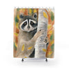 Cute Raccoon In The Tree Watercolor Art Shower Curtains 71 X 74 Home Decor