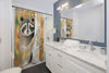 Cute Raccoon In The Tree Watercolor Art Shower Curtains Home Decor