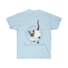 Cute Siamese Kitten Cat Watercolor Ink Ultra Cotton Tee Light Blue / S T-Shirt